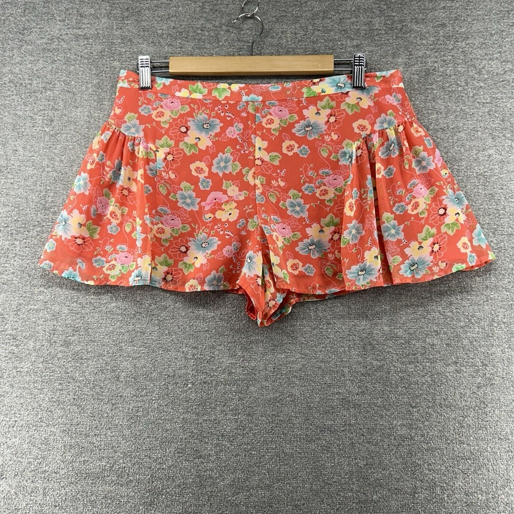 Free People Chiffon Shorts Women Size 8 Floral‎ Zip